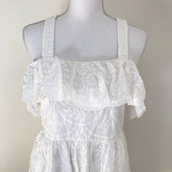 Madewell Embroidered Apron Ruffle Dress Sz 8 - Picture 4 of 7